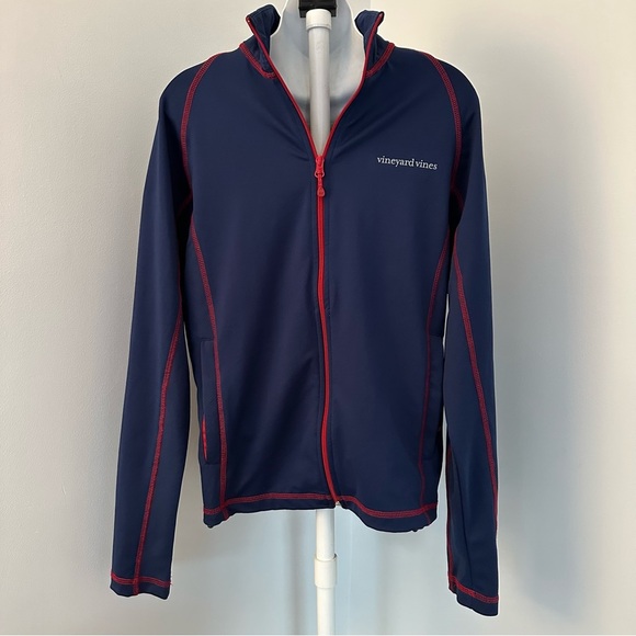 Vineyard Vines Navy Zip-Up Performance Jacket - Picture 2 of 7